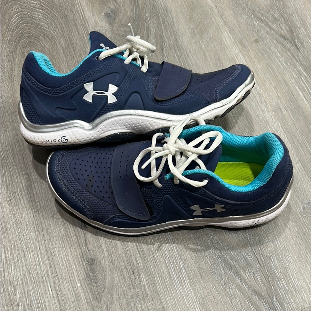 Under Armour Blue and White Sneakers with Breathable Mesh